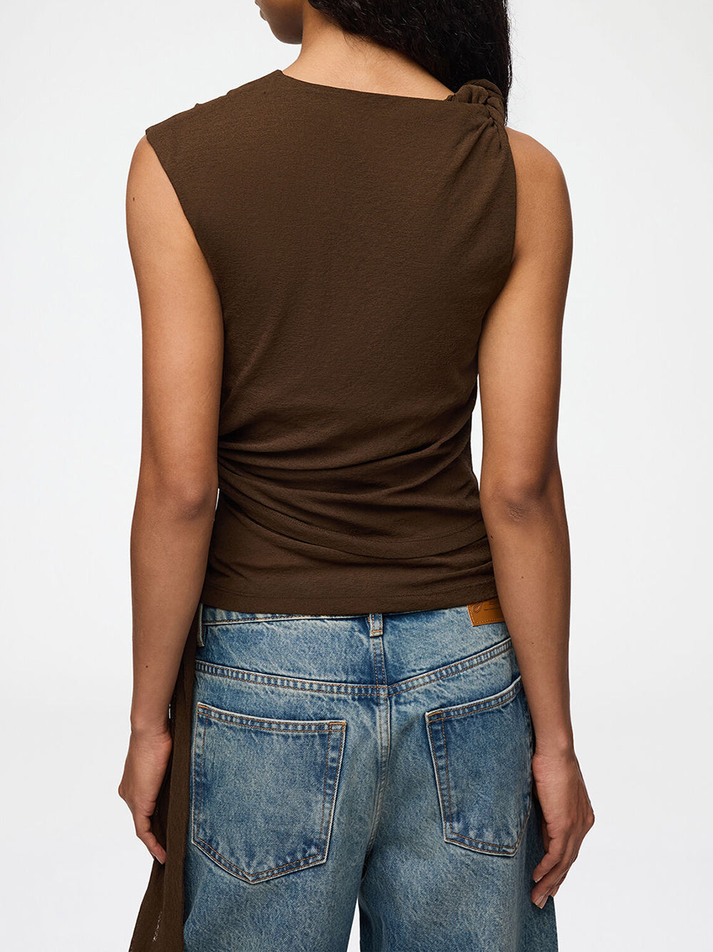 Marl Mesh Tie Knot Tank Top