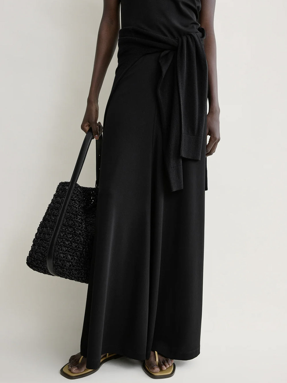 Flared jersey skirt