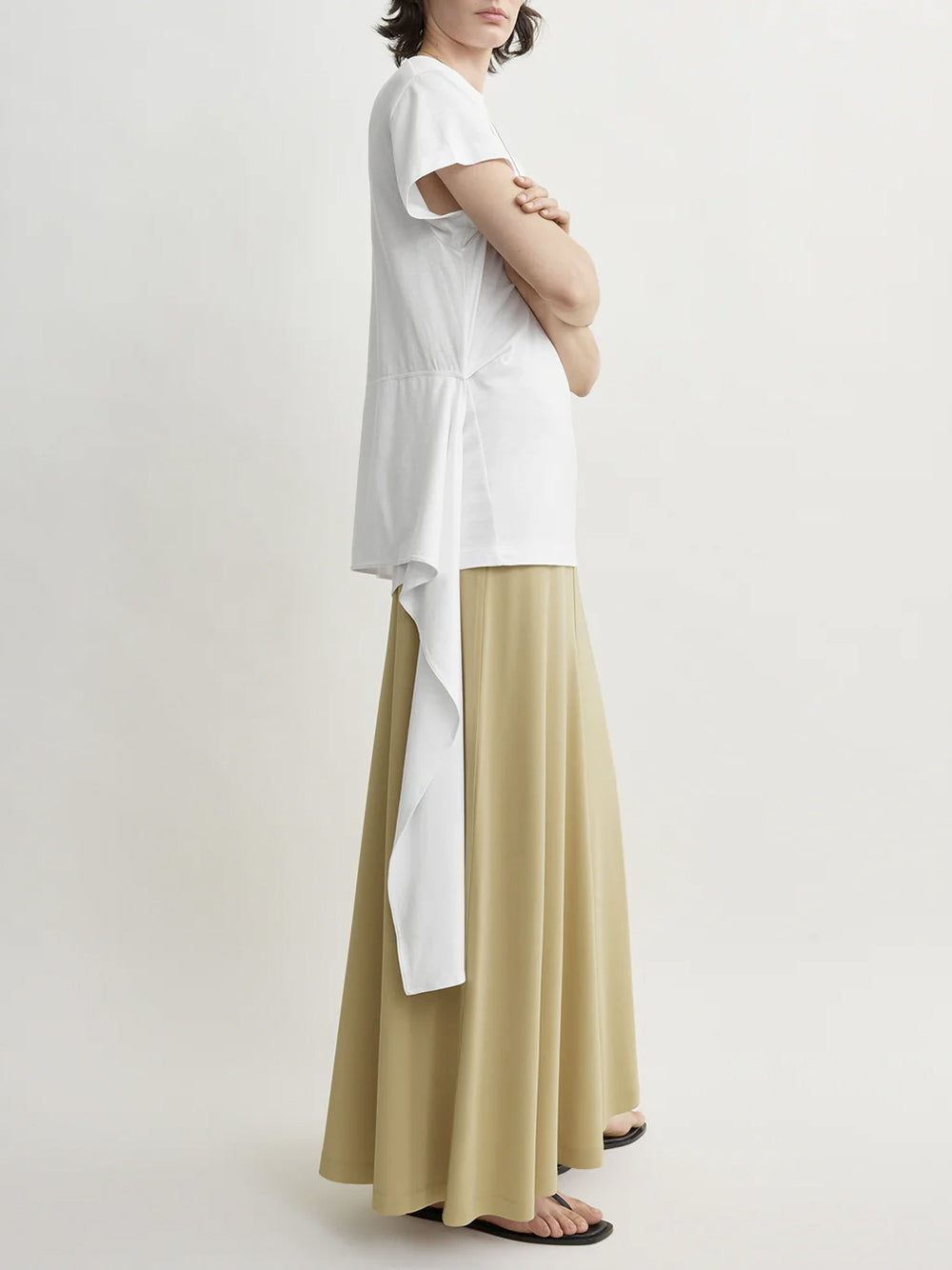 Flared jersey skirt