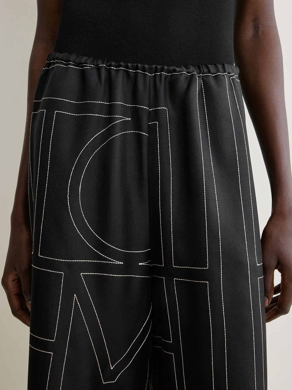 Monogram silk pj culottes