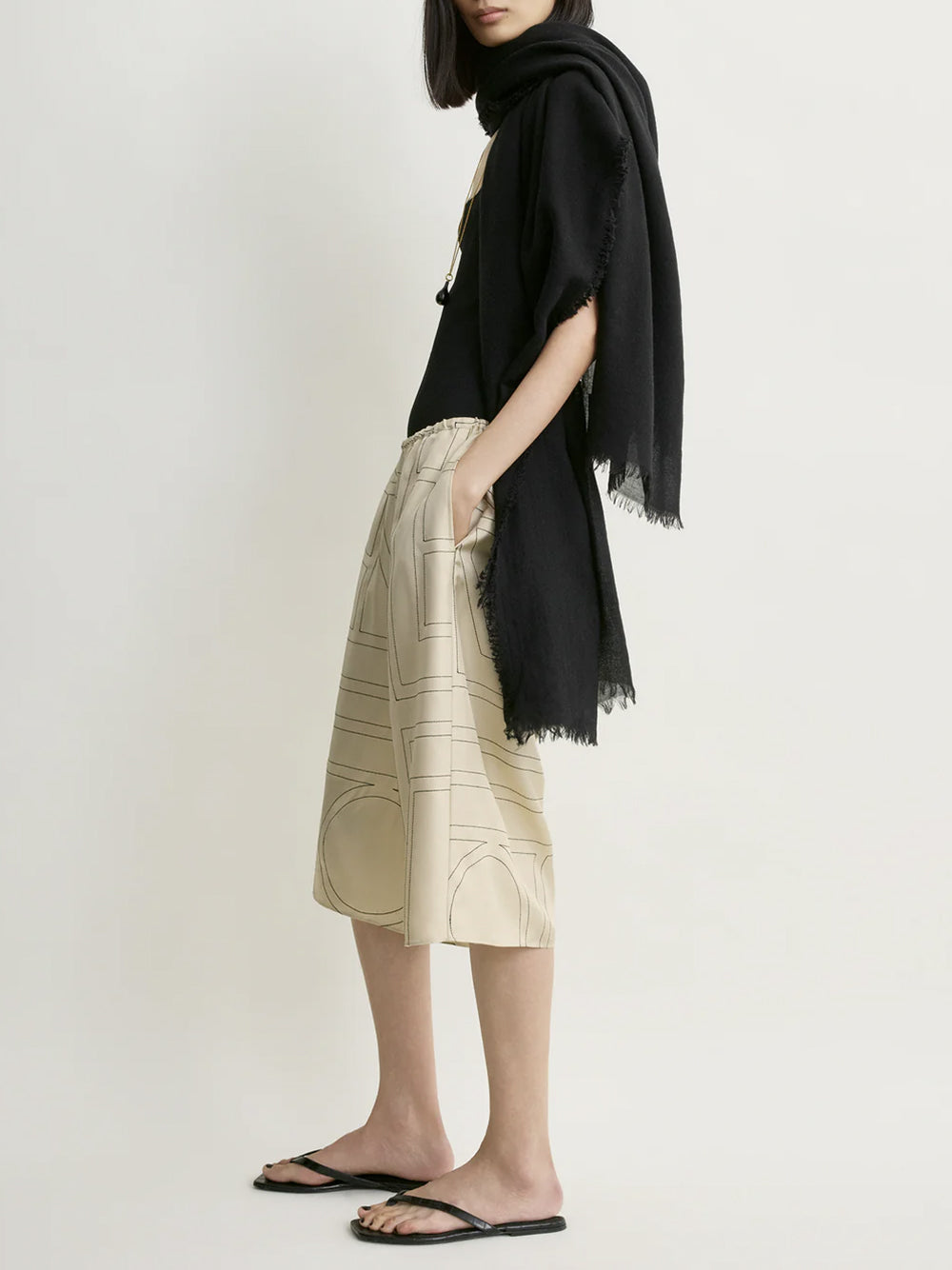 Monogram silk pj culottes