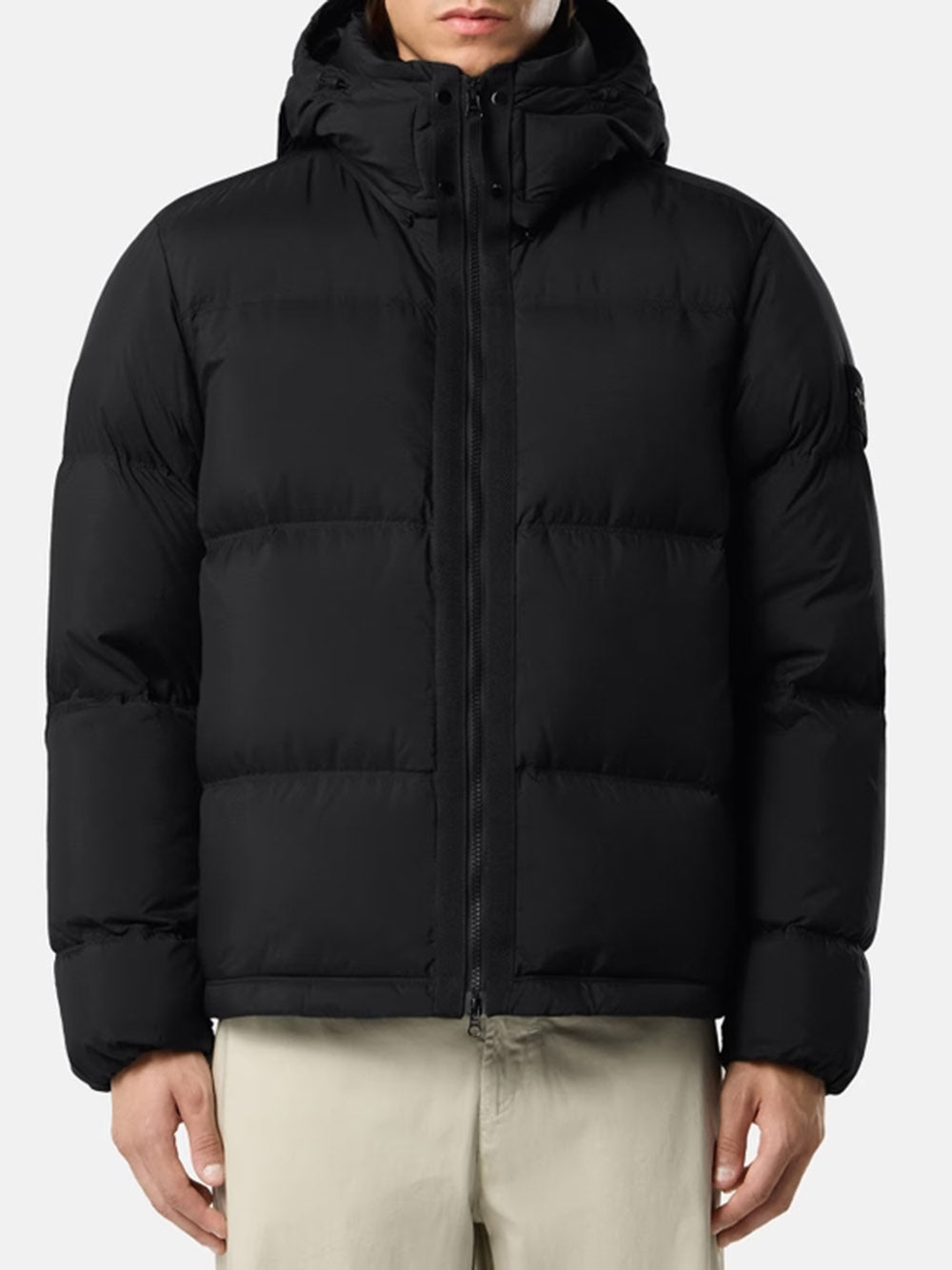 Rip-proof down jacket with detachable hood