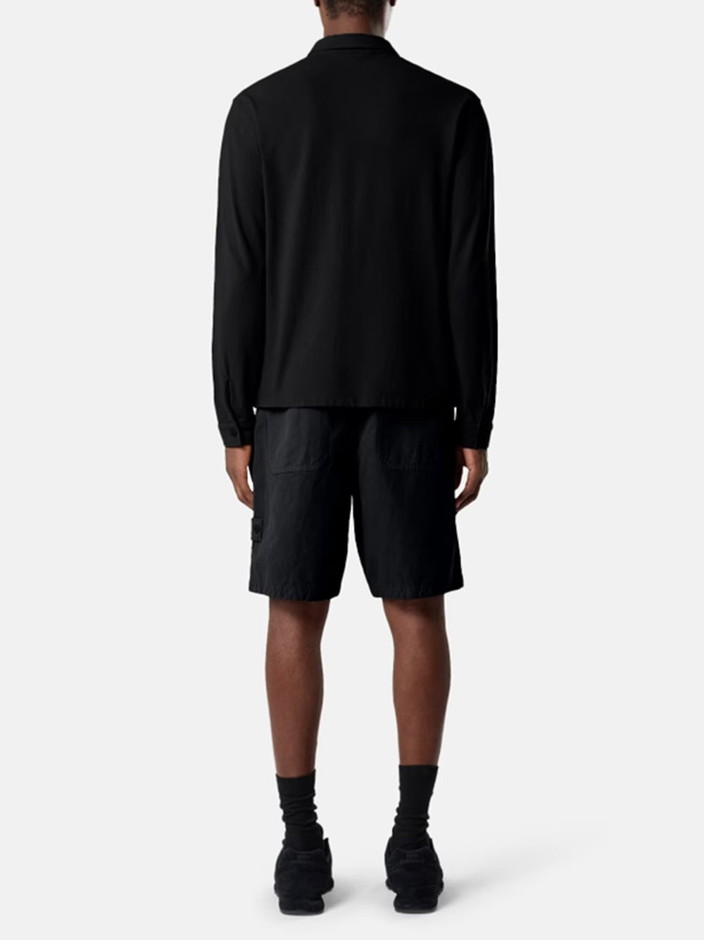 STONE ISLAND-Slim fit long sleeve polo shirt-