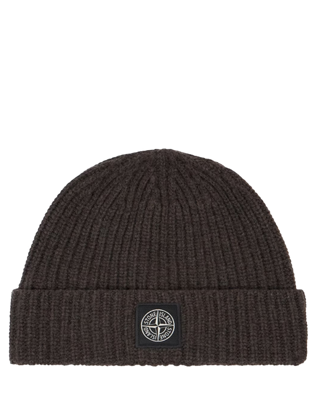 STONE ISLAND-Ribbed knit beanie with Compass logo patch-