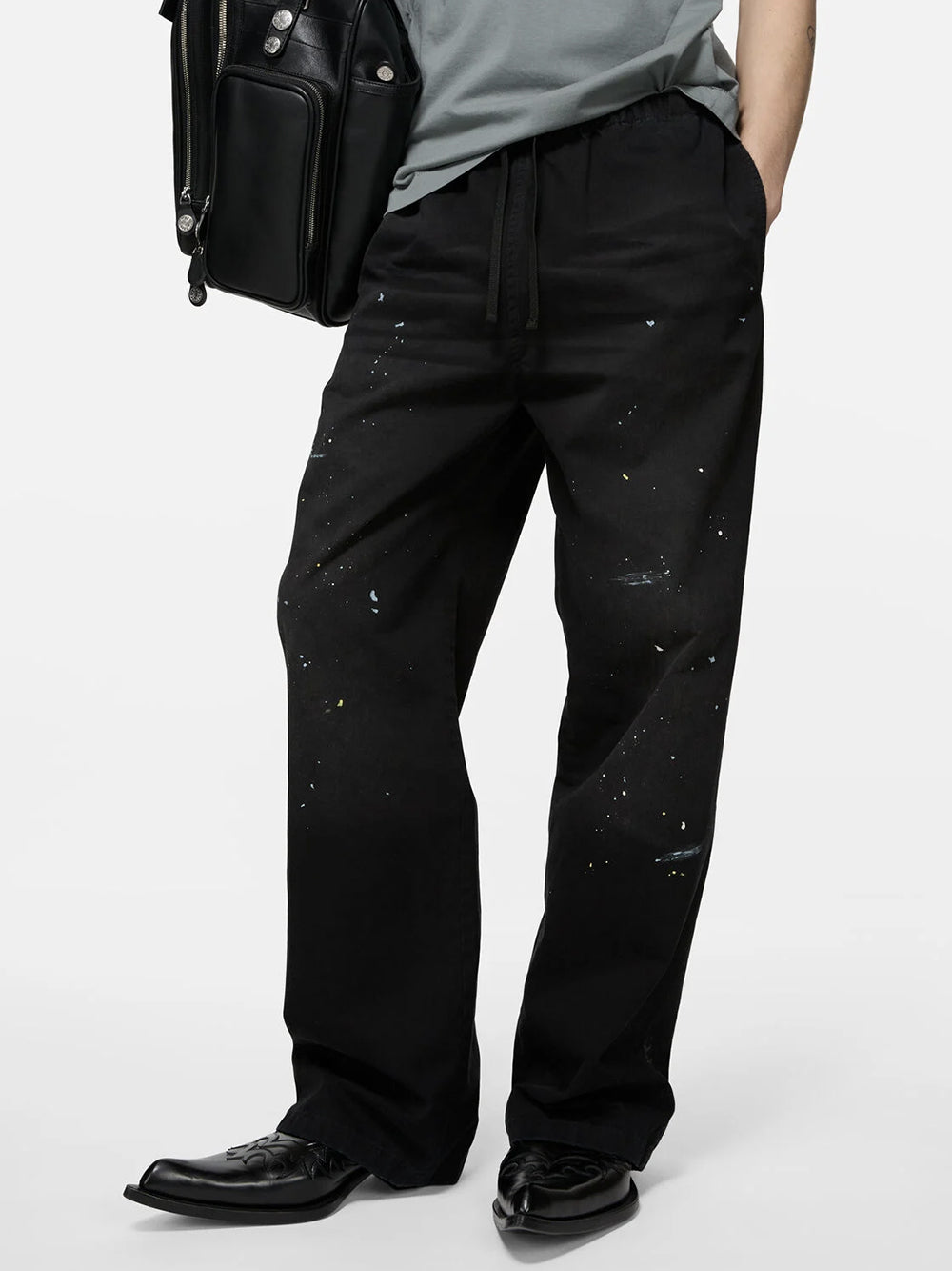 Washed cotton trousers