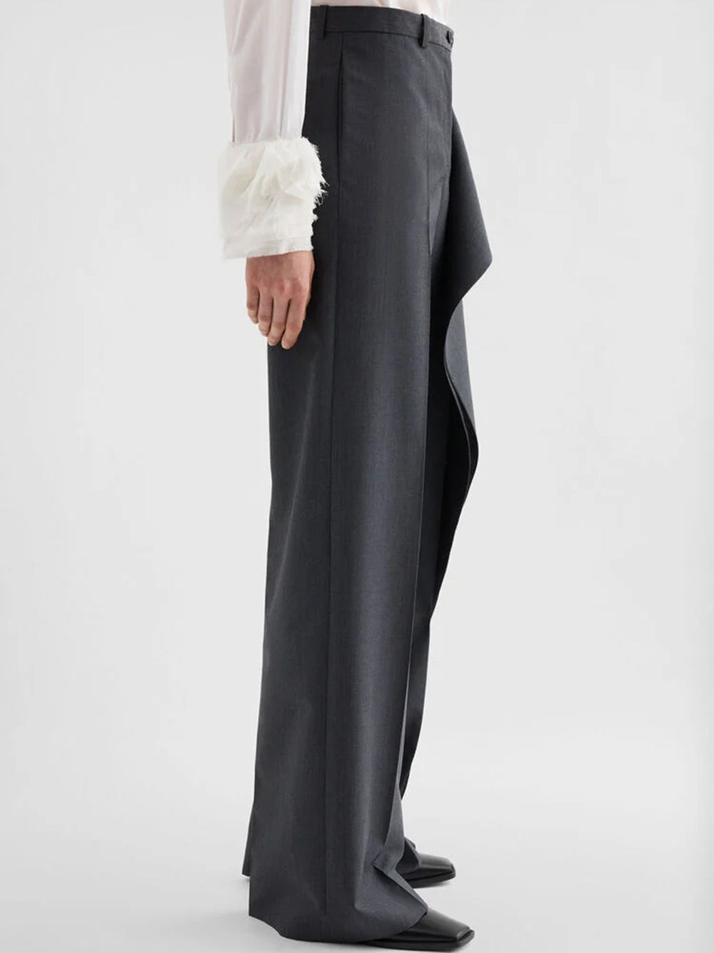 JIL SANDER-Fil-à-fil wool trousers-