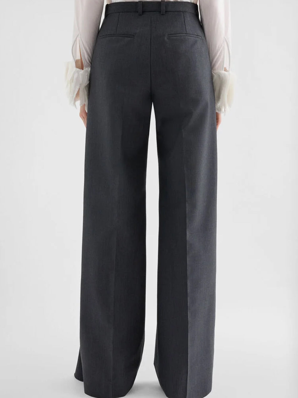 JIL SANDER-Fil-à-fil wool trousers-