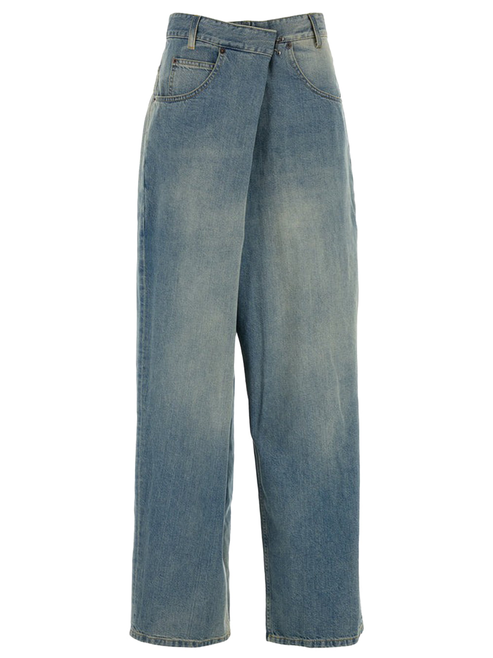 WRAP DENIM TROUSERS