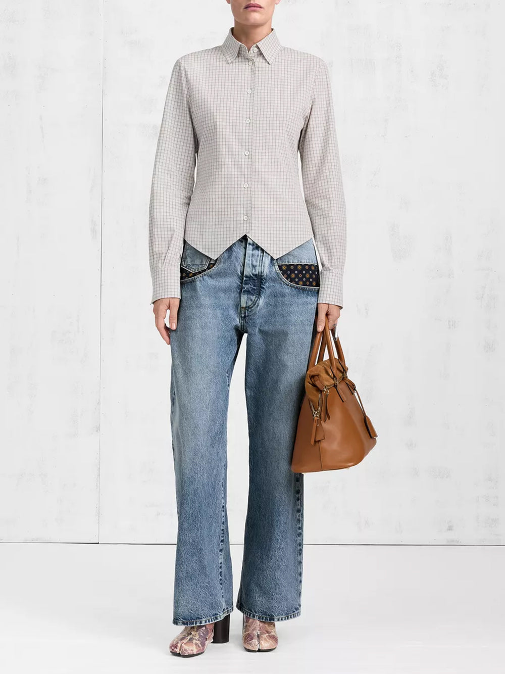 BOYFRIEND PAISLEY DENIM TROUSERS