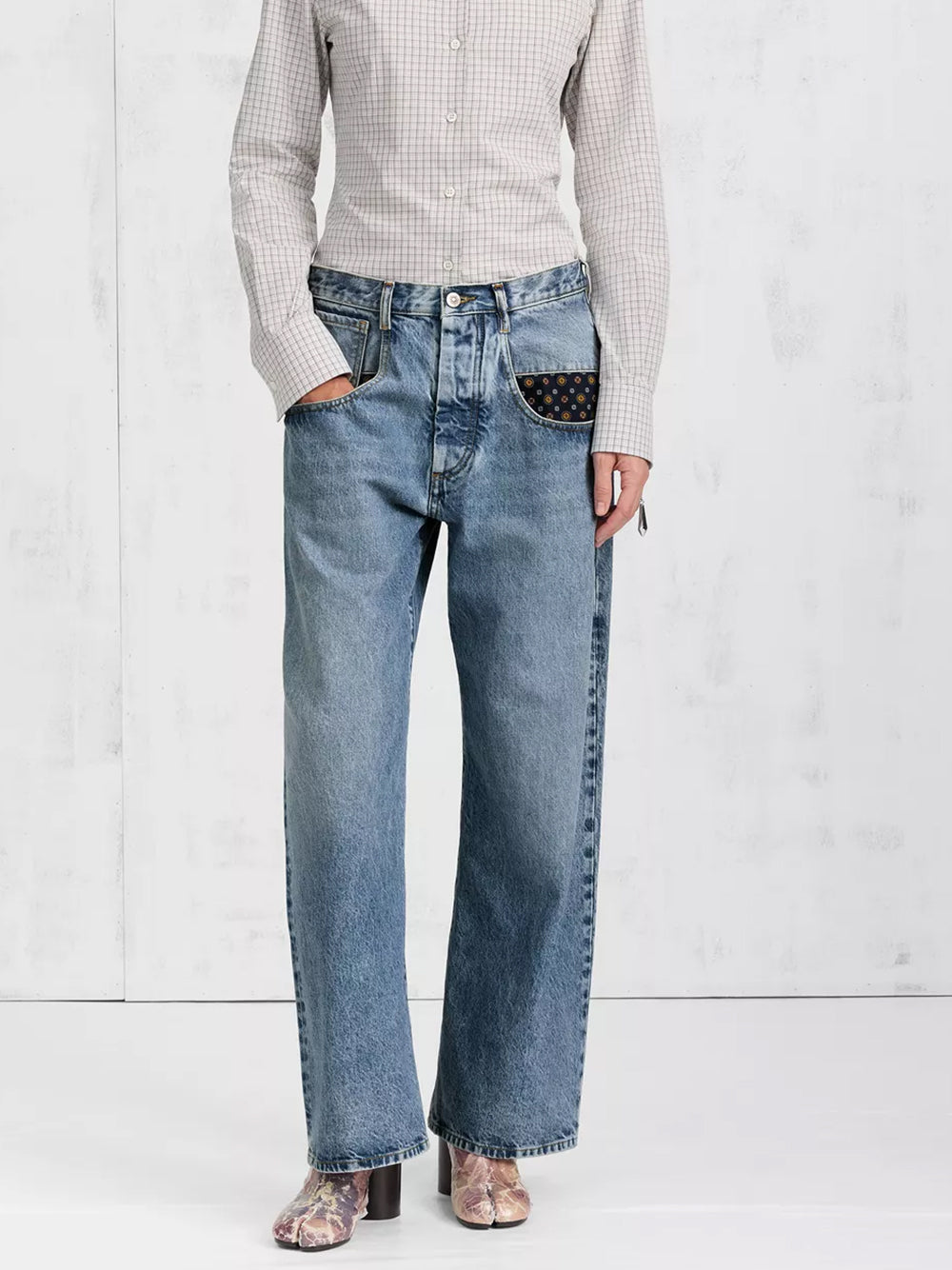 BOYFRIEND PAISLEY DENIM TROUSERS