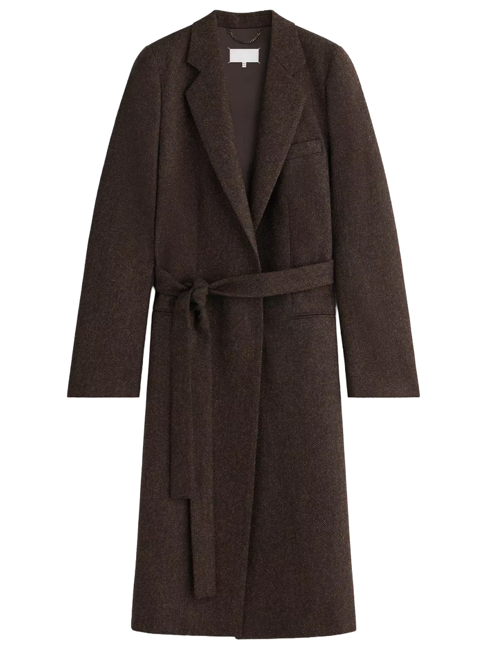 HERRINGBONE WRAPPED COAT