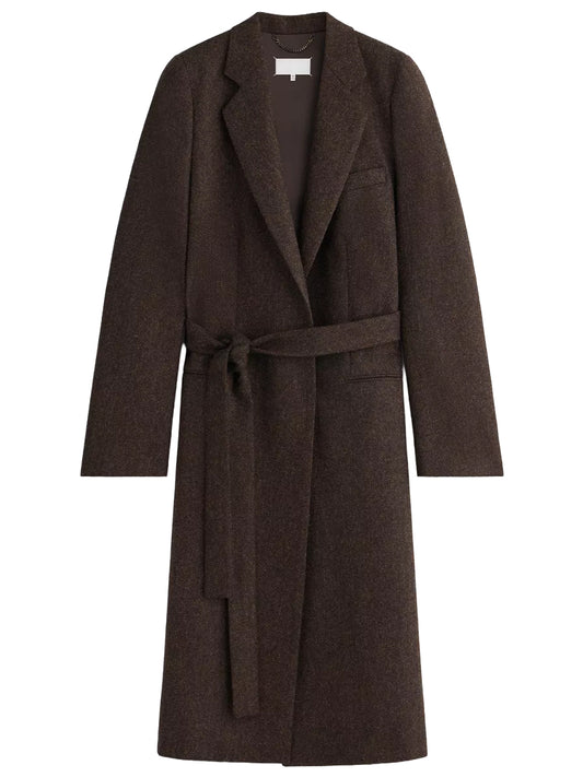 HERRINGBONE WRAPPED COAT
