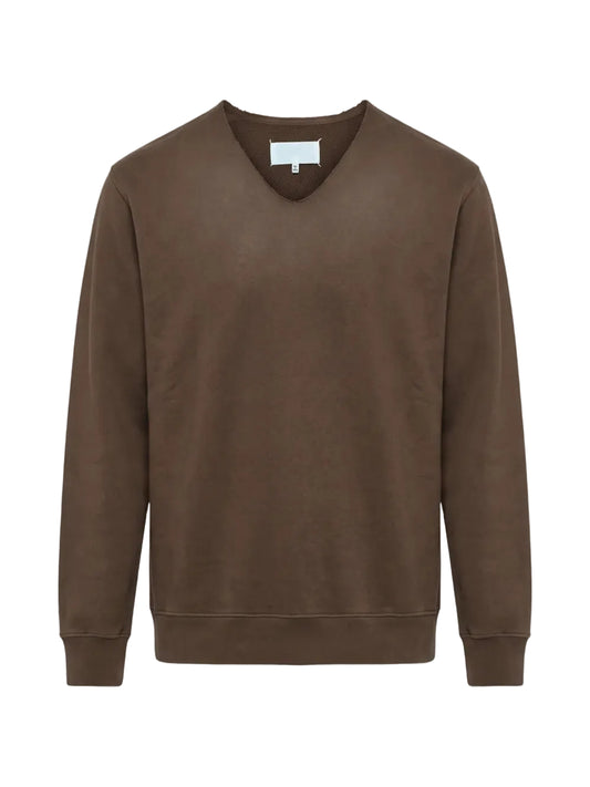 WASHED V-NECK SWEATSHIRT