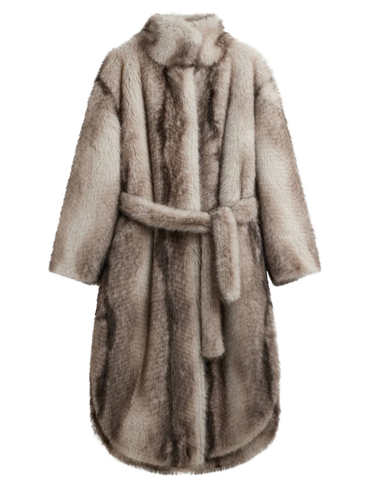 RAVELLO FAUX FUR ROBE COAT