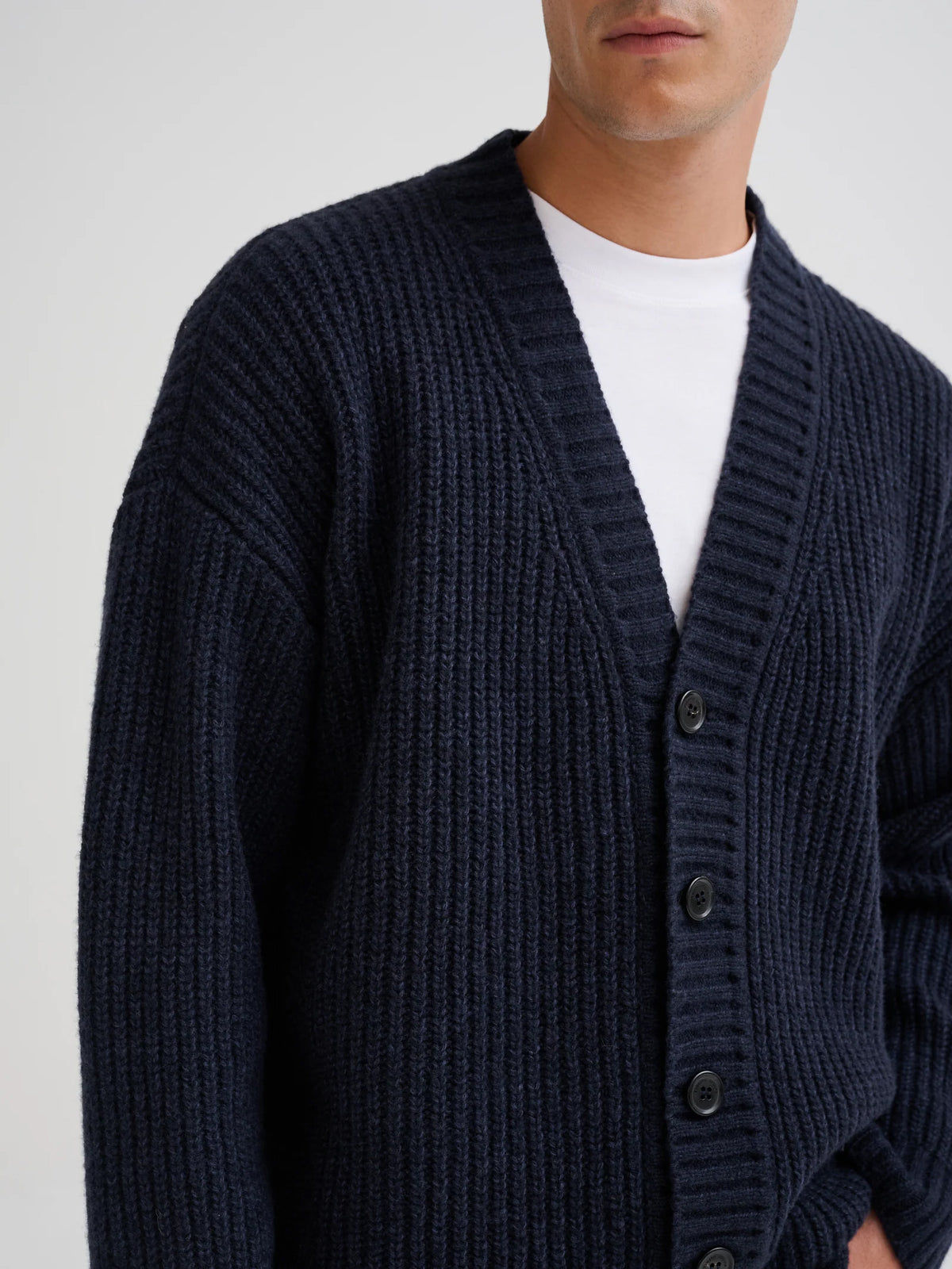 ROBERTO COLLINA-Ribbed cardigan-