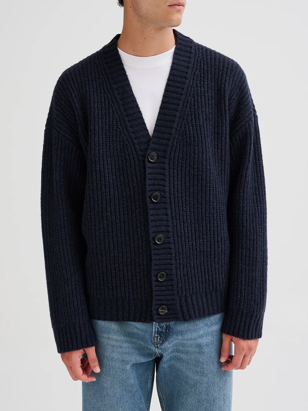 ROBERTO COLLINA-Ribbed cardigan-