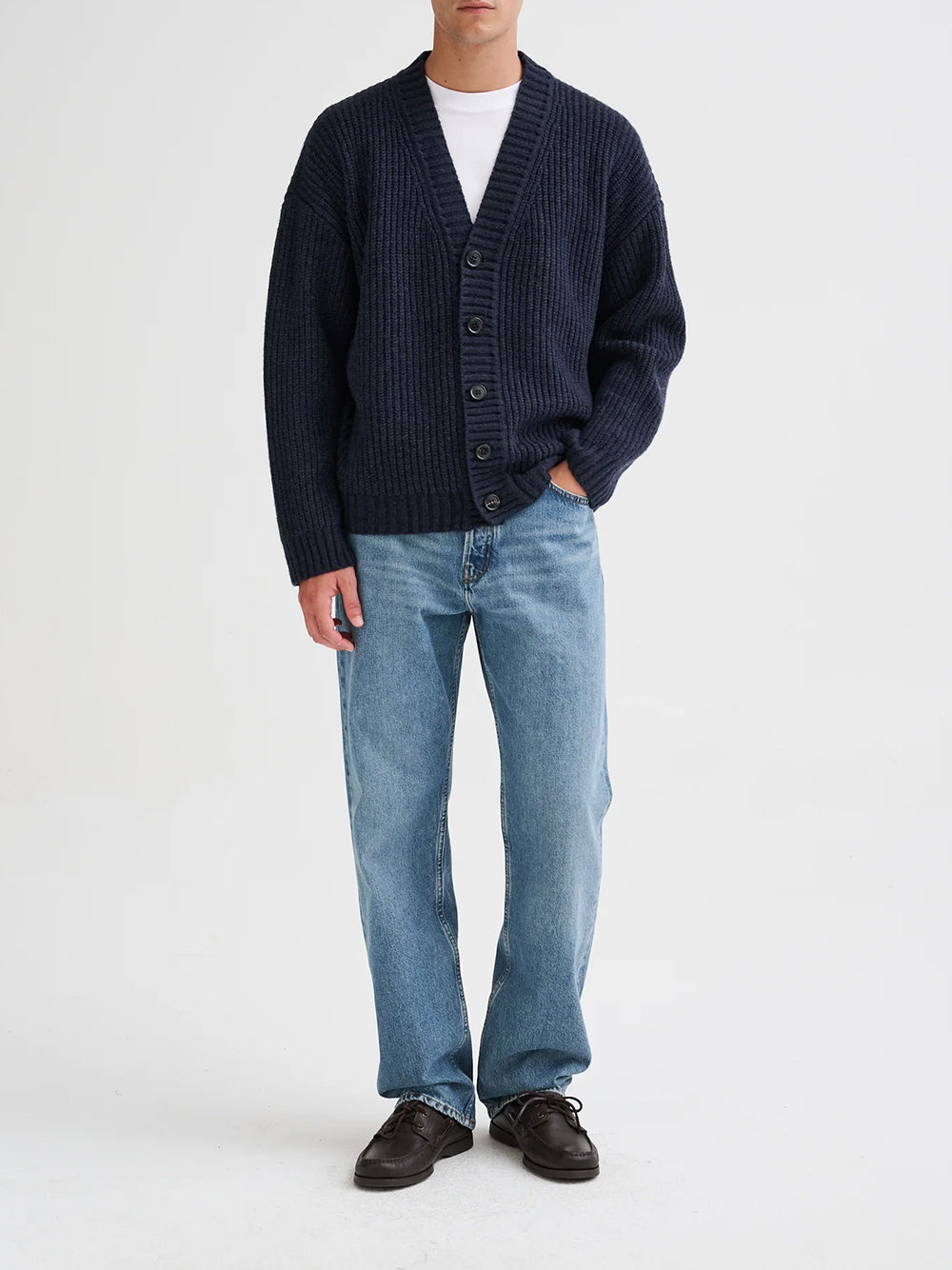 ROBERTO COLLINA-Ribbed cardigan-