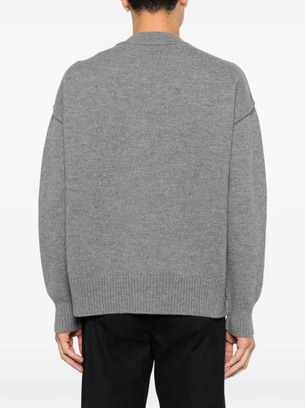 V NECK CARDIGAN WITH CONTRASTED AMI DE COEUR