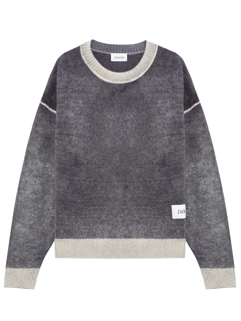 Crew neck AMISH Wool printed .