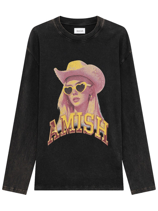 T-shirt L/S AMISH Jersey Sunglass Pigment