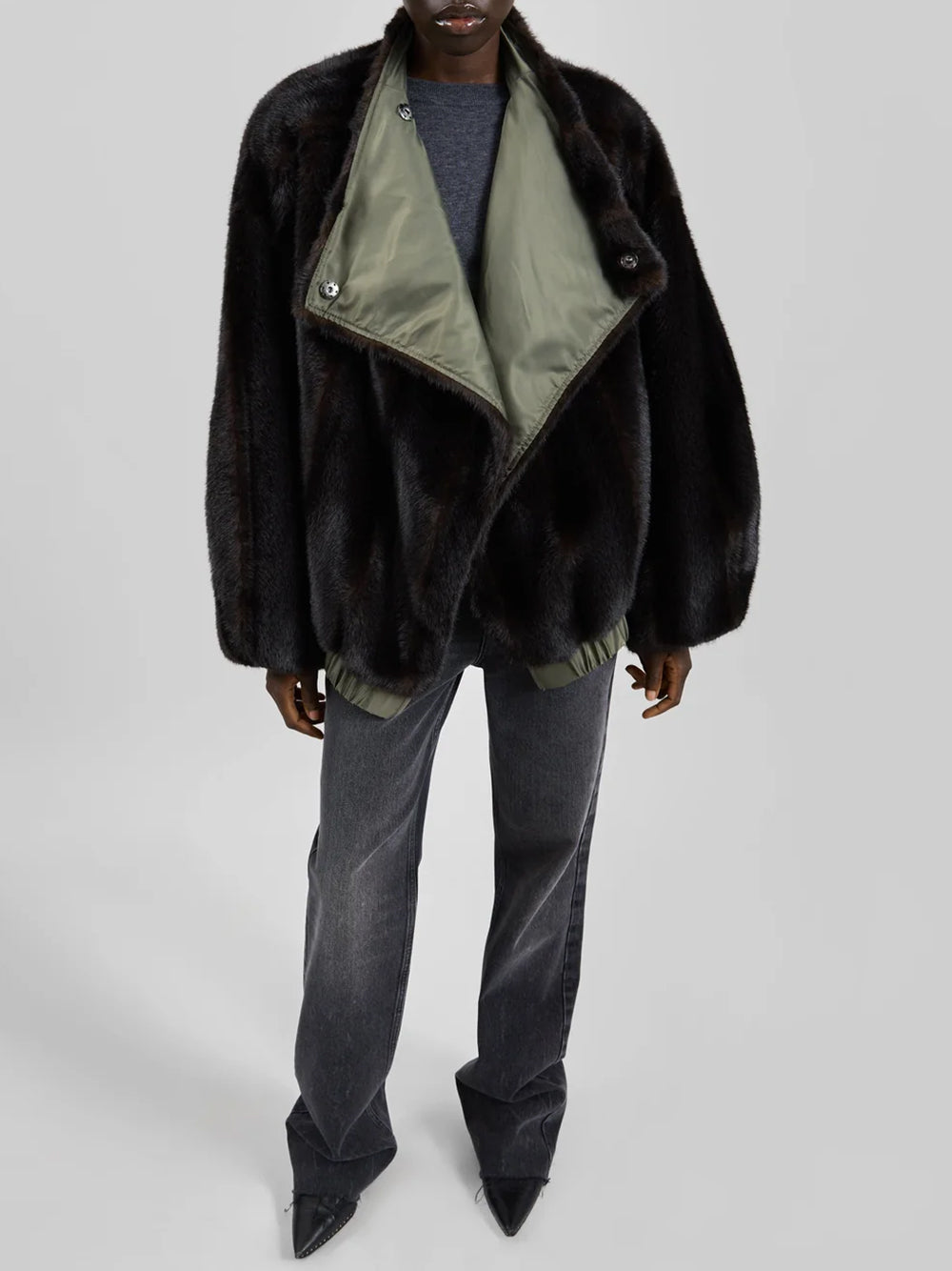 VERA FAUX FUR REVERSIBLE SHORT COAT