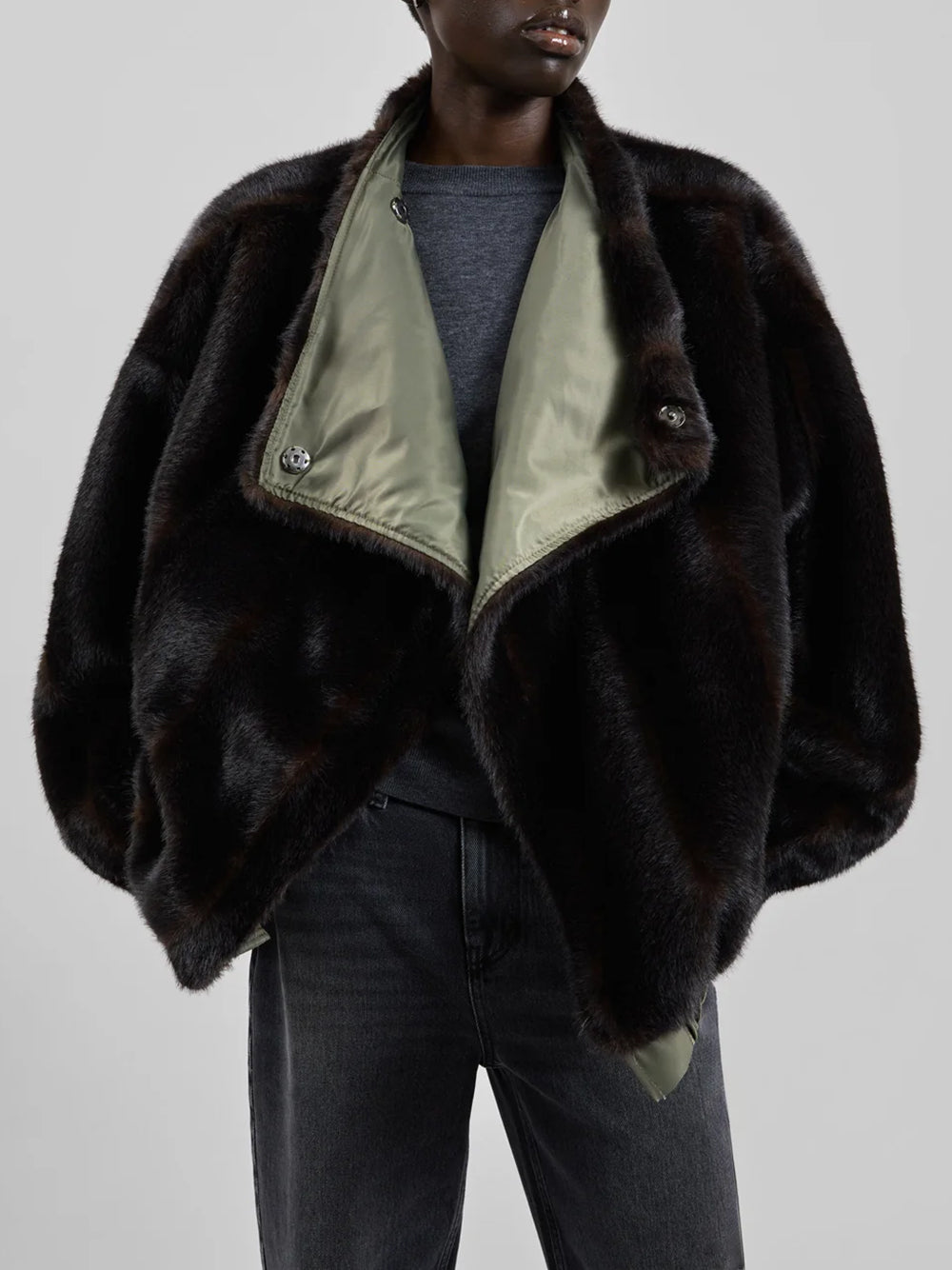 VERA FAUX FUR REVERSIBLE SHORT COAT