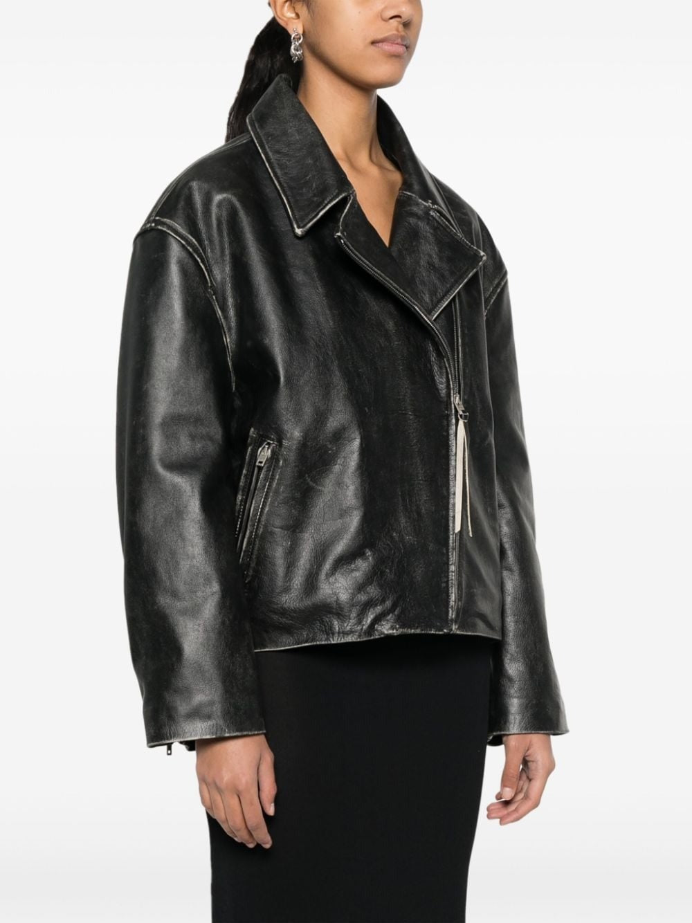 ACNE STUDIOS-BIKER LEATHER JACKET-A70170 900