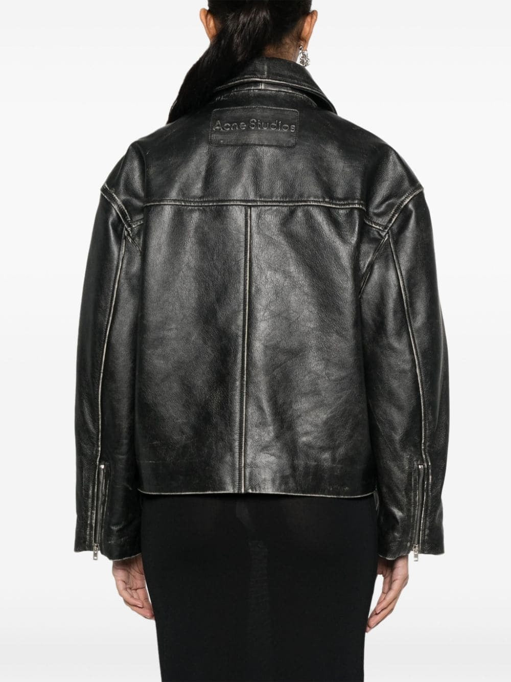 ACNE STUDIOS-BIKER LEATHER JACKET-A70170 900