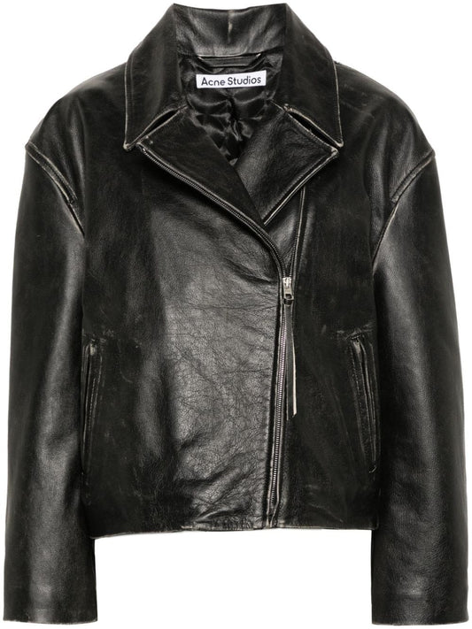 ACNE STUDIOS-BIKER LEATHER JACKET-A70170 900