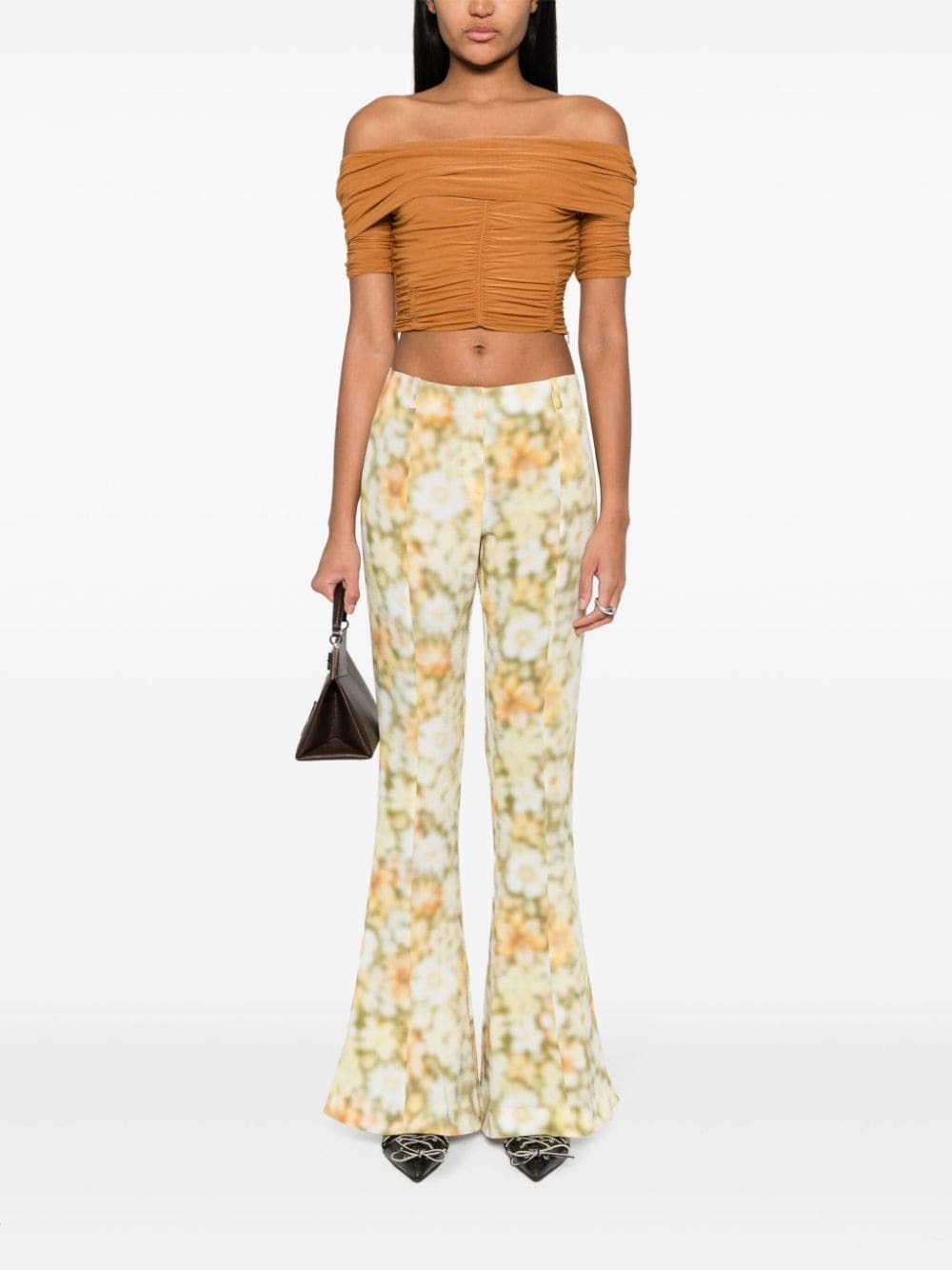 ACNE STUDIOS-BLUR FLOWER CREPE TROUSERS-AK0764 BHM