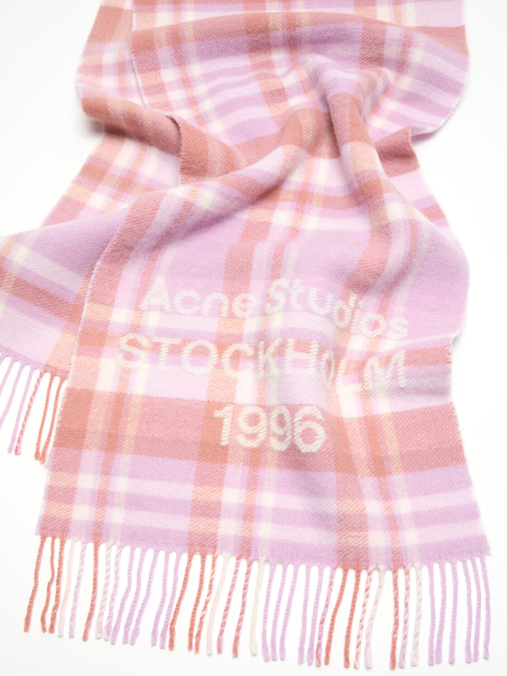 ACNE STUDIOS-Check logo scarf-