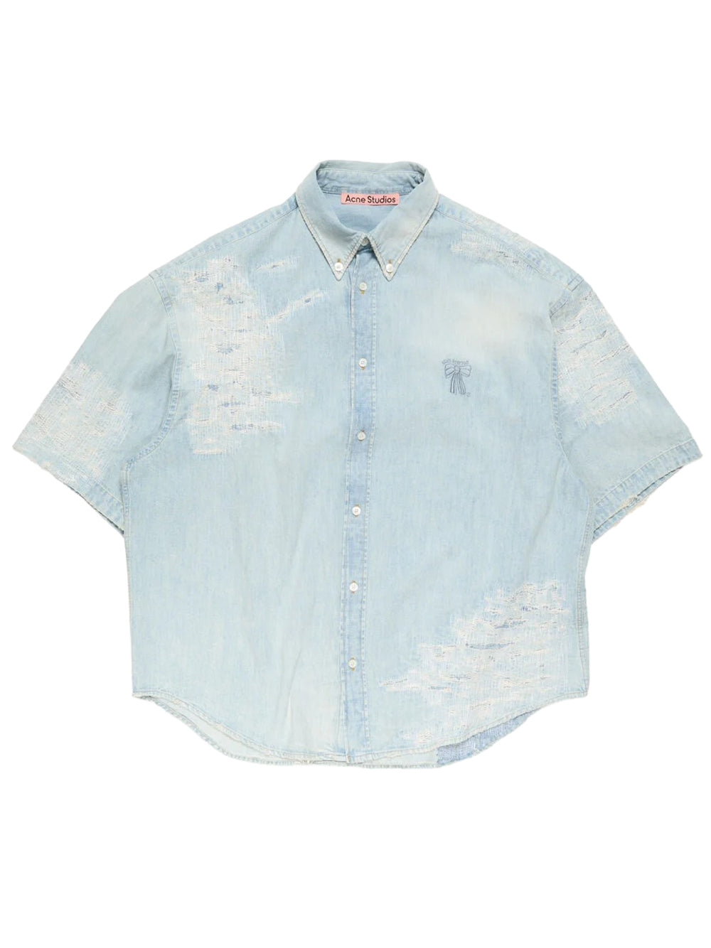 ACNE STUDIOS-Denim shirt with repairs-