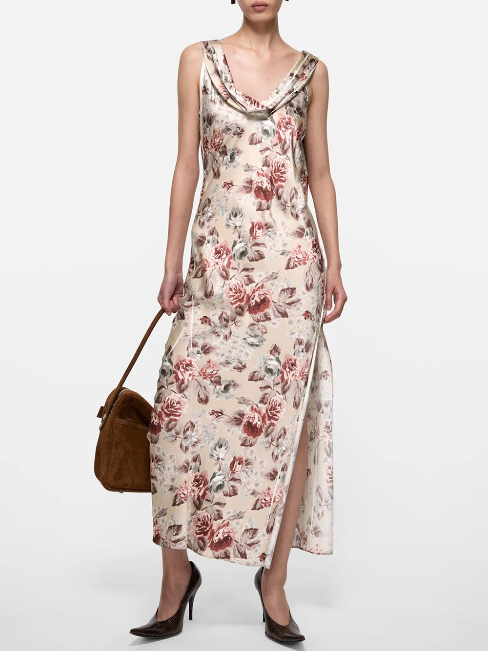 ACNE STUDIOS-Draped dress with print-