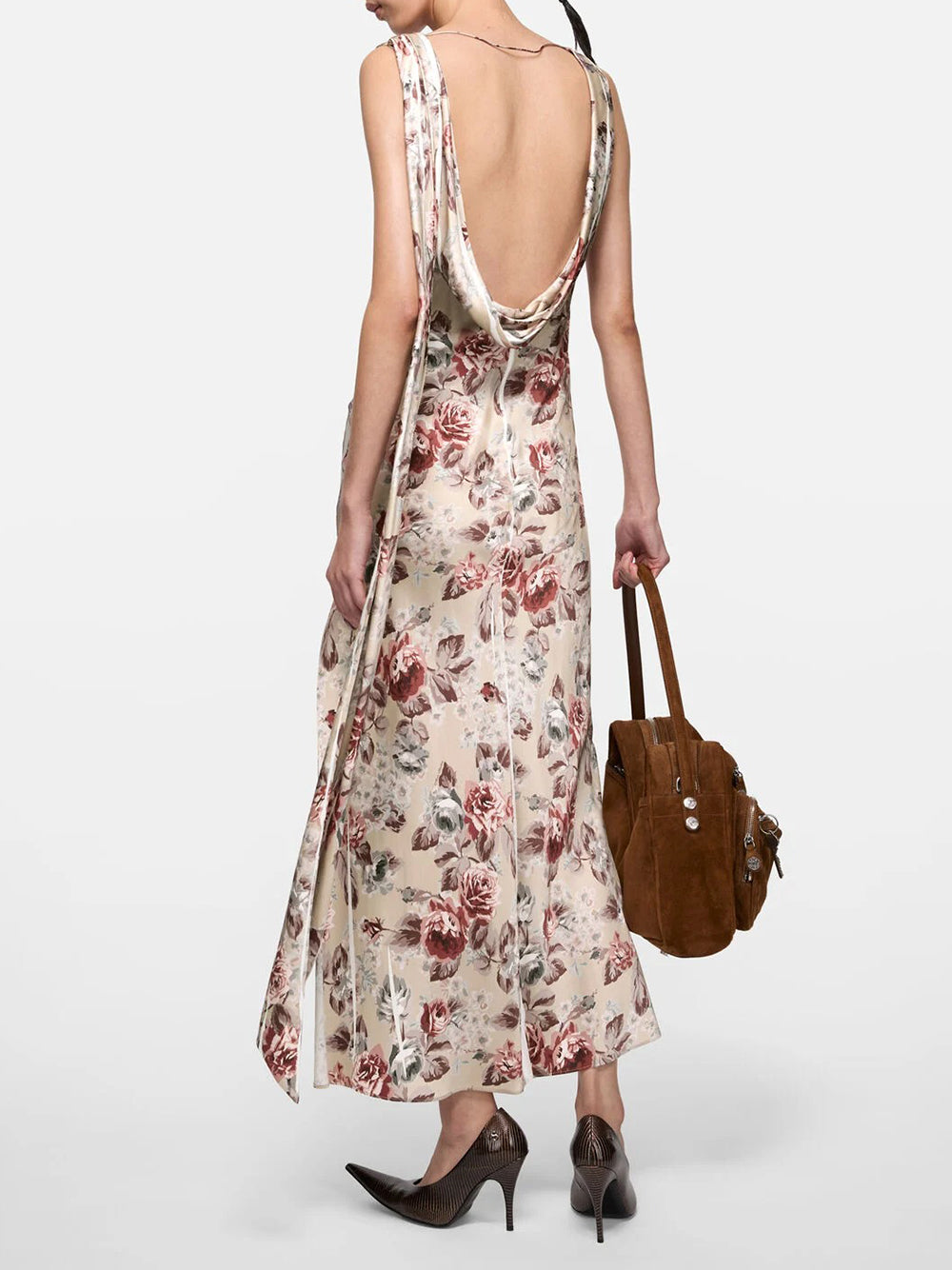 ACNE STUDIOS-Draped dress with print-