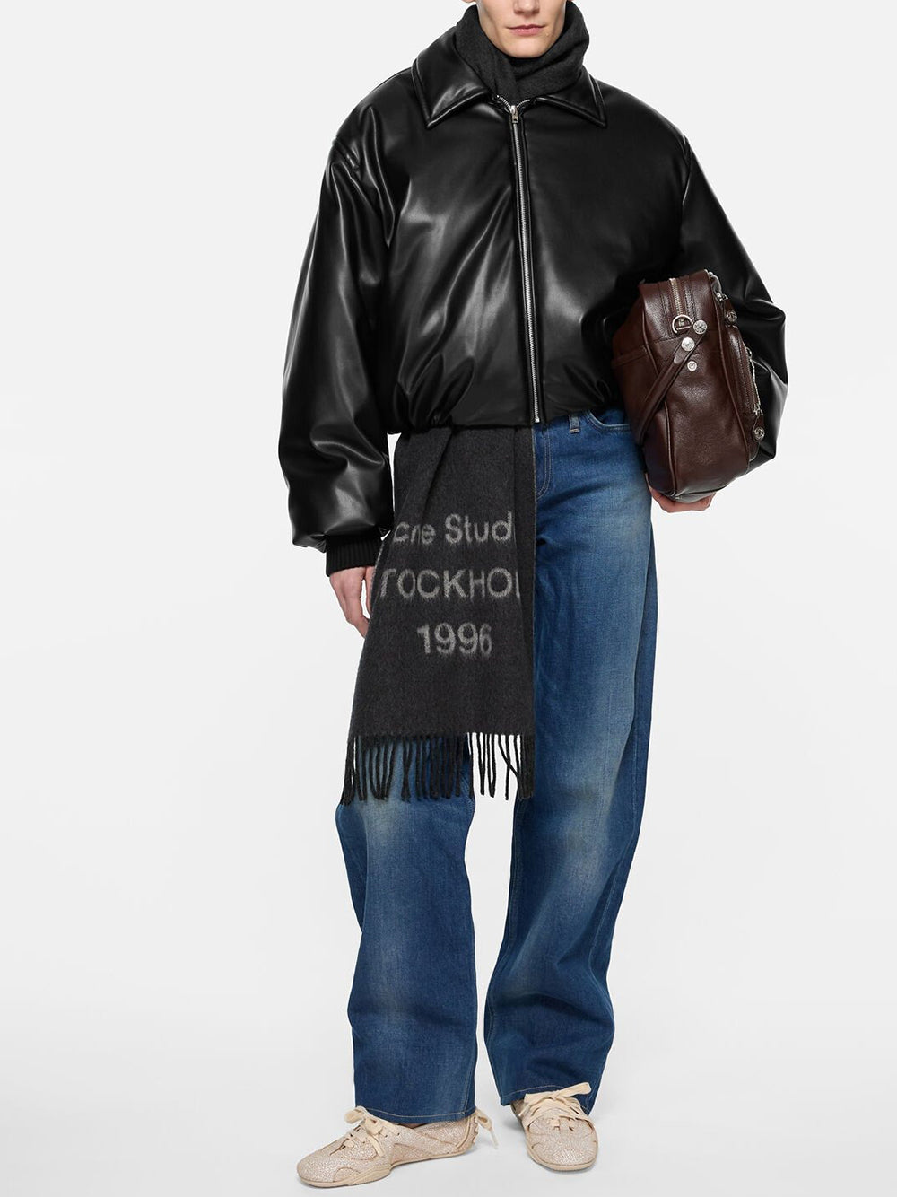 ACNE STUDIOS-Faux leather bomber jacket-