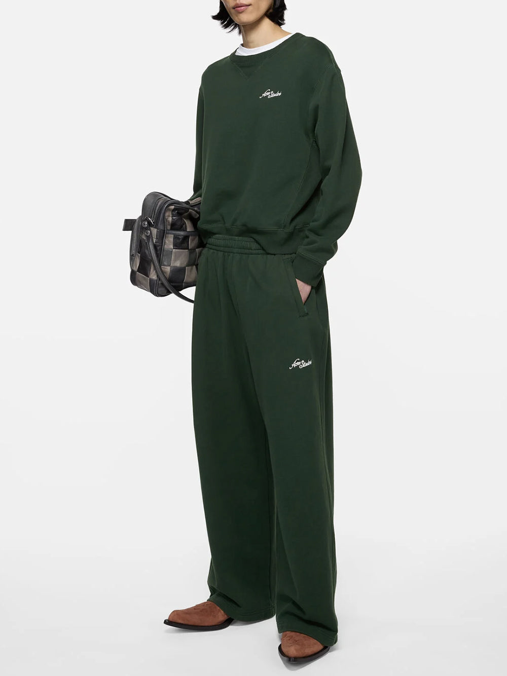 ACNE STUDIOS-Fleece sweatshirt with logo-