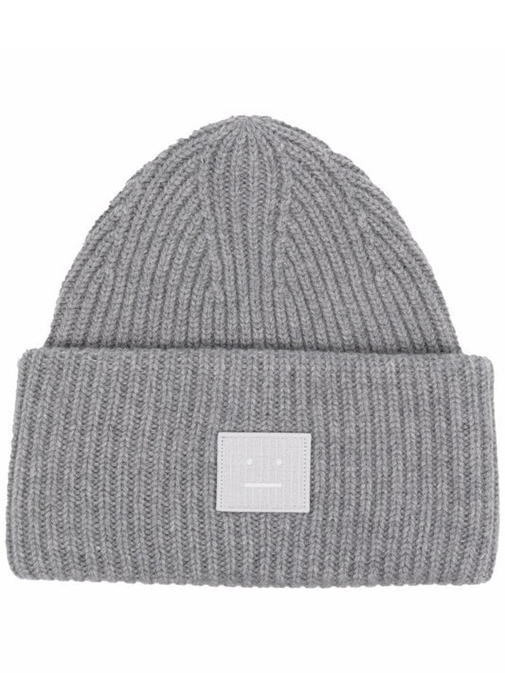 ACNE STUDIOS-Large face logo beanie-