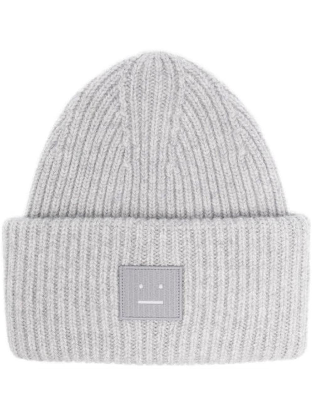ACNE STUDIOS-Large face logo beanie-