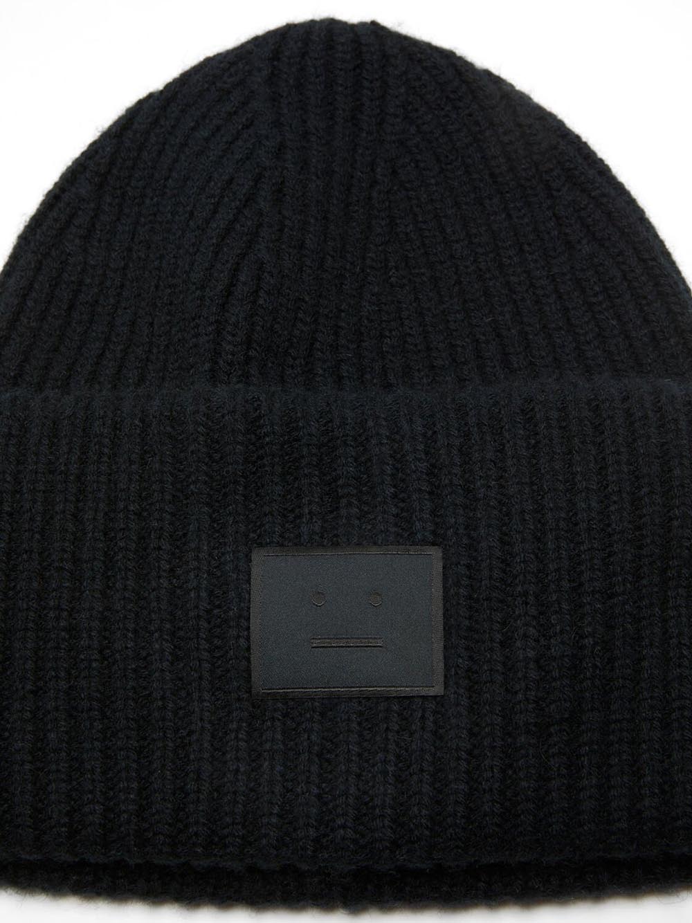 ACNE STUDIOS-Large face logo beanie-