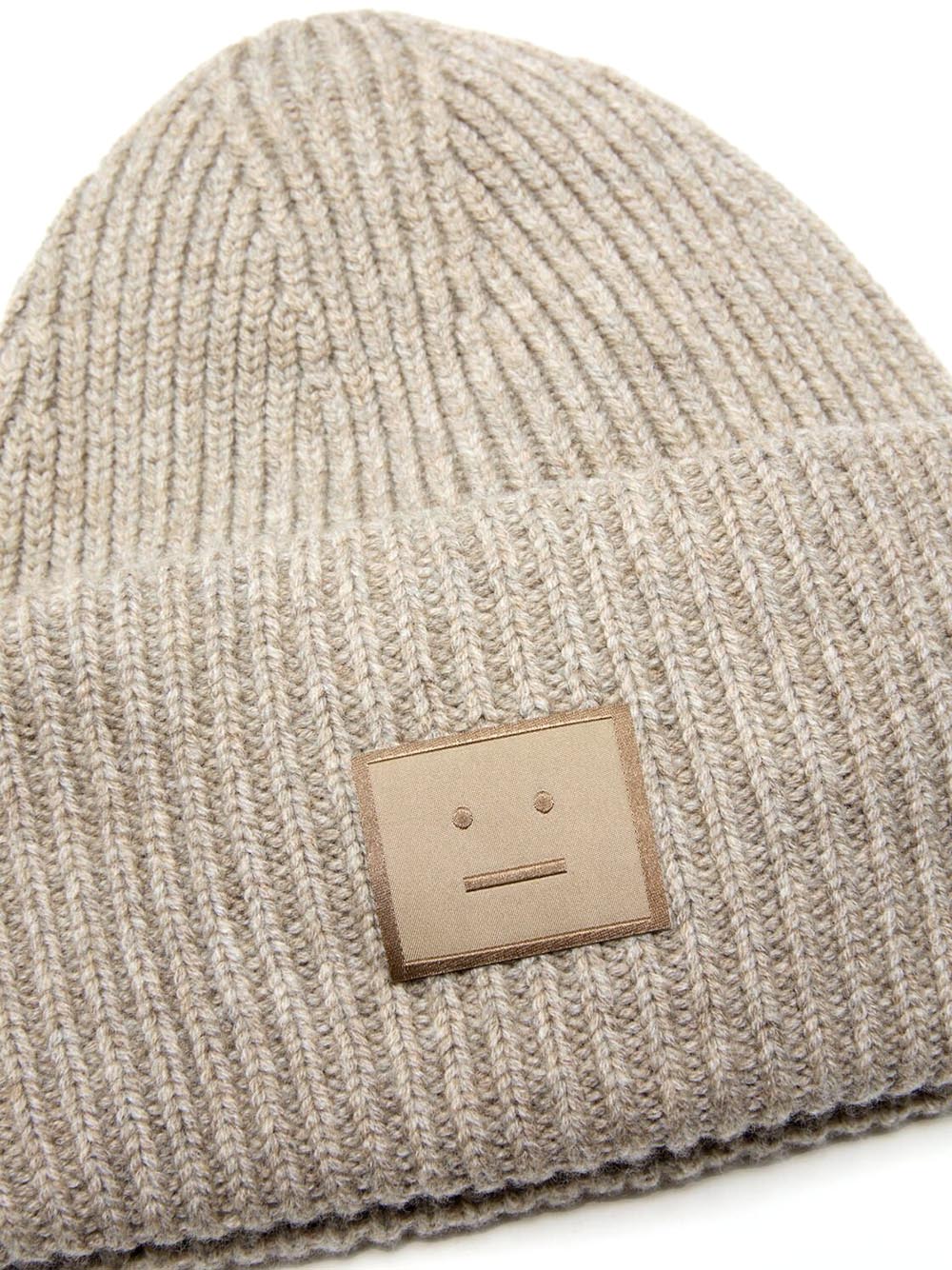 ACNE STUDIOS-Large face logo beanie-