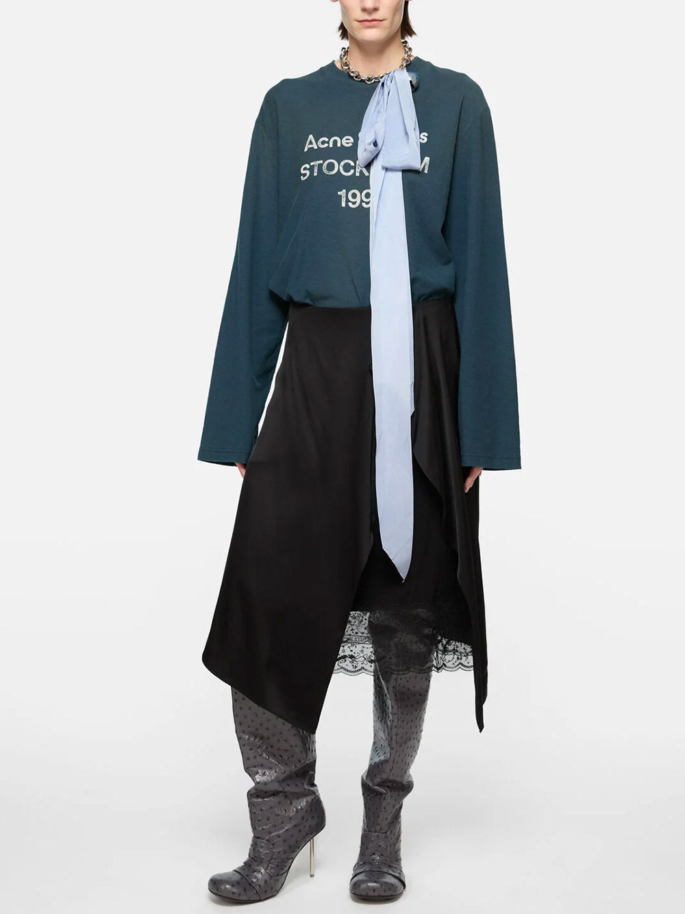 ACNE STUDIOS-Layered satin skirt-