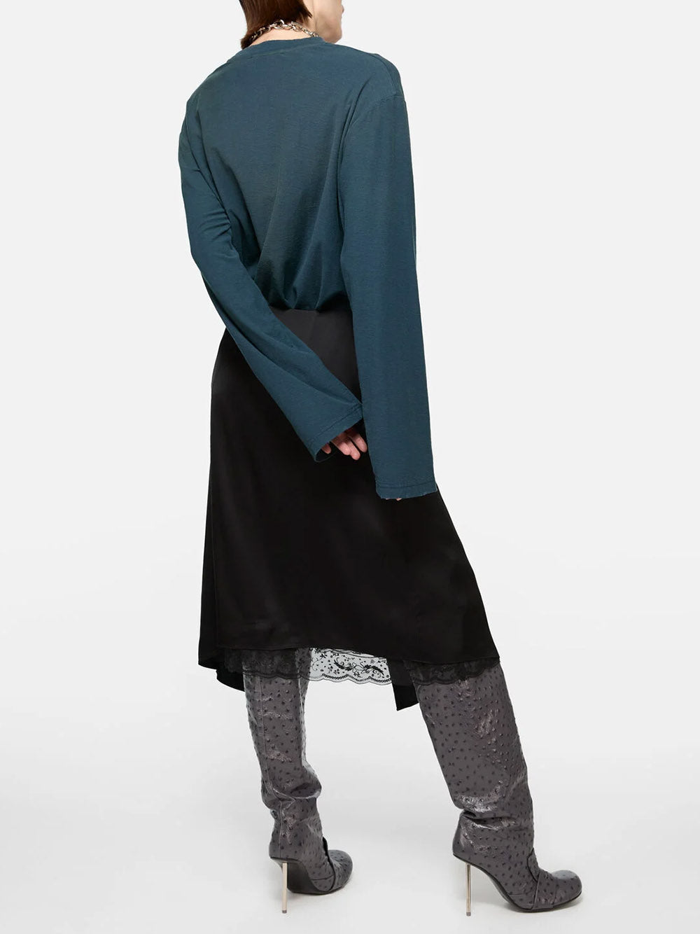 ACNE STUDIOS-Layered satin skirt-