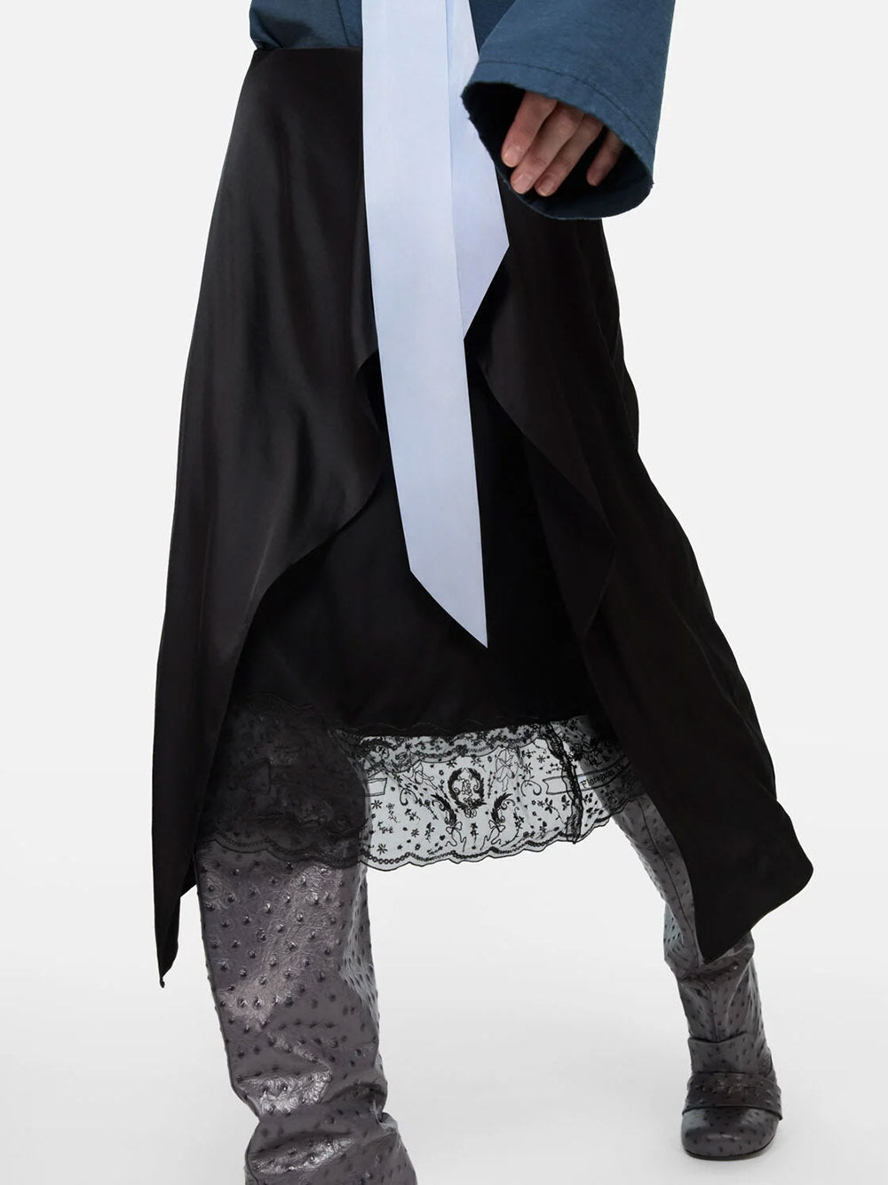 ACNE STUDIOS-Layered satin skirt-