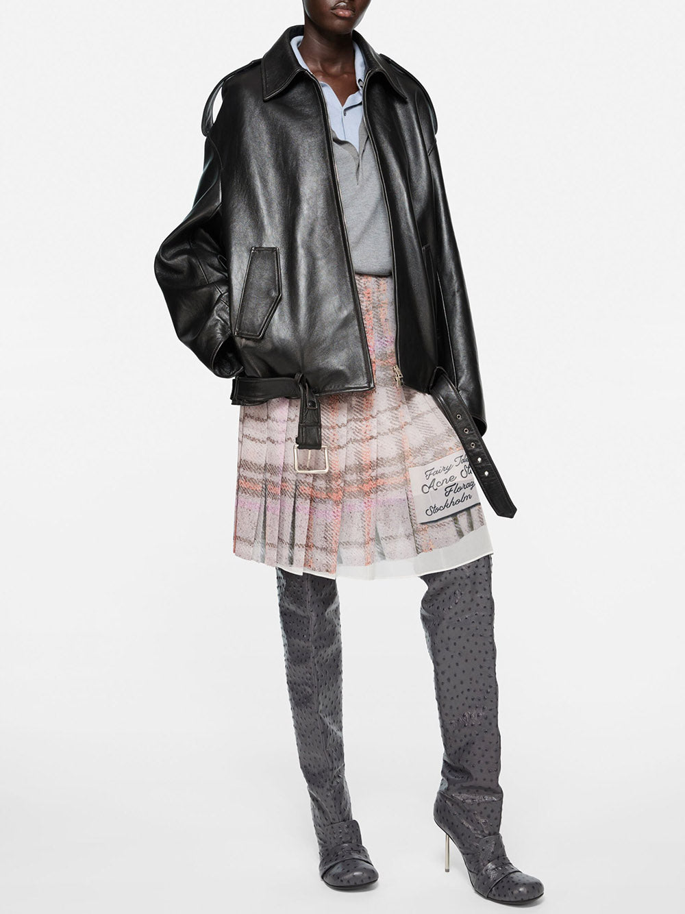 ACNE STUDIOS-Leather biker jacket-