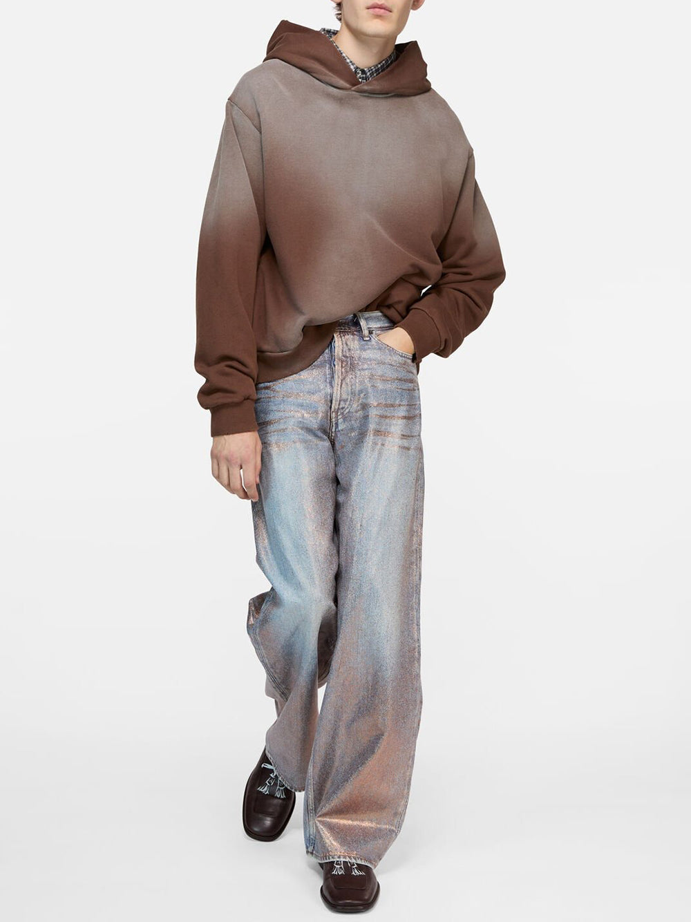 ACNE STUDIOS-Loose Fit Glitter Jeans-