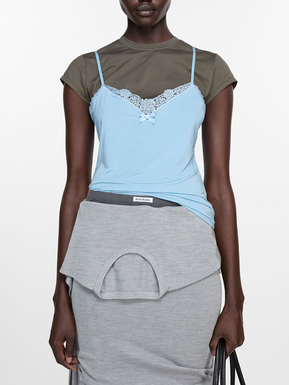 ACNE STUDIOS-OVER LAYER LACE T-SHIRT-