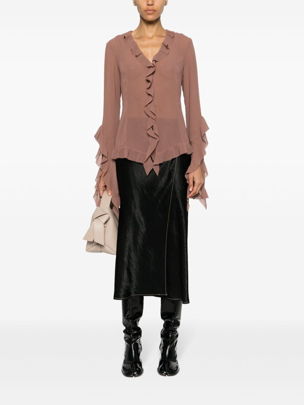 ACNE STUDIOS-SATIN WRAP SKIRT-AF0423 900