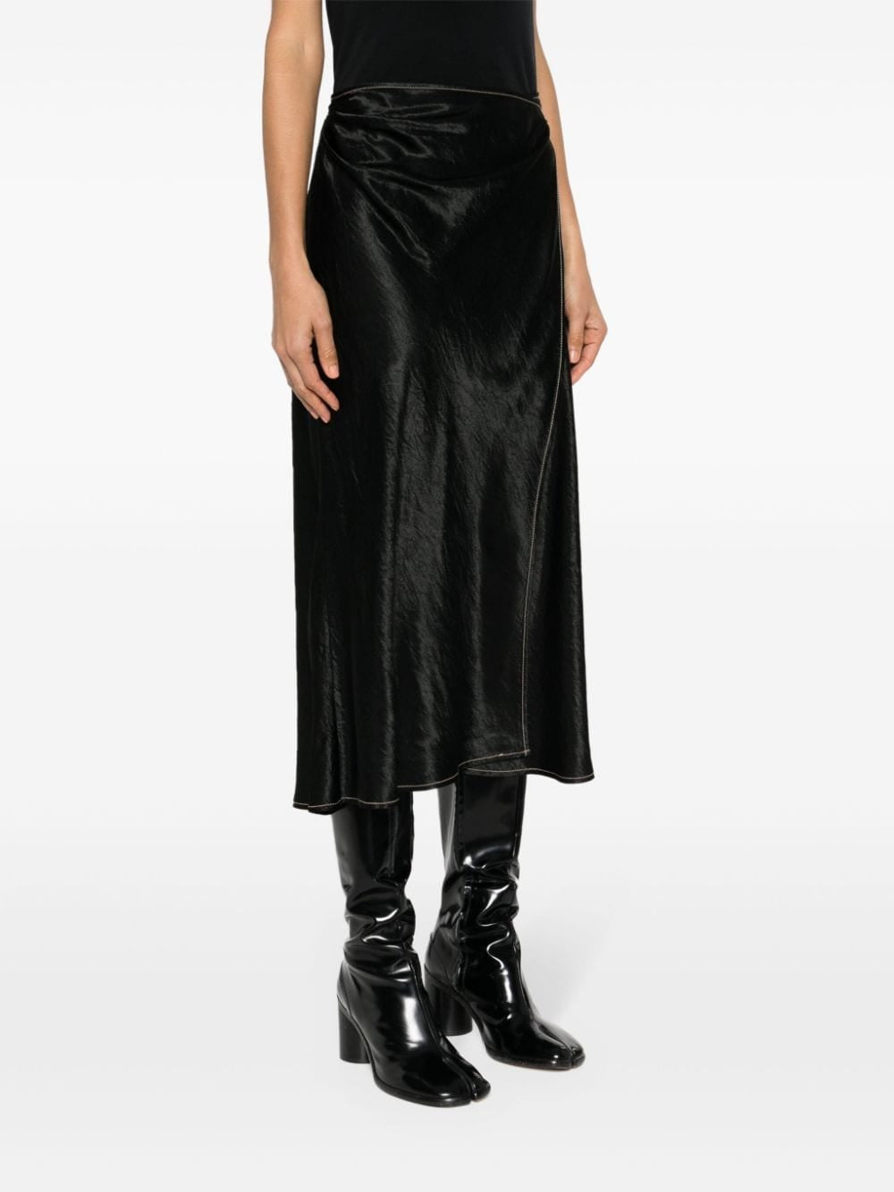 ACNE STUDIOS-SATIN WRAP SKIRT-AF0423 900