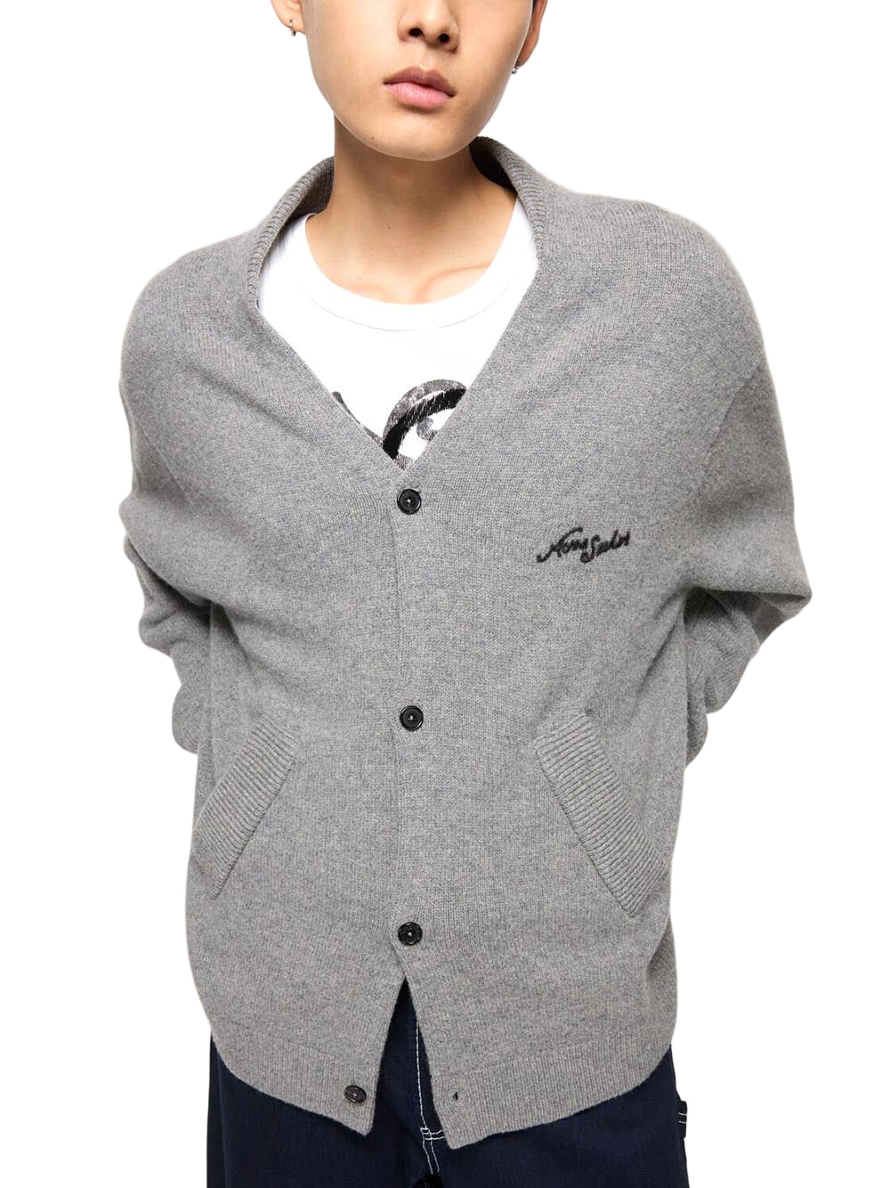 ACNE STUDIOS-Wool V-Neck Cardigan-
