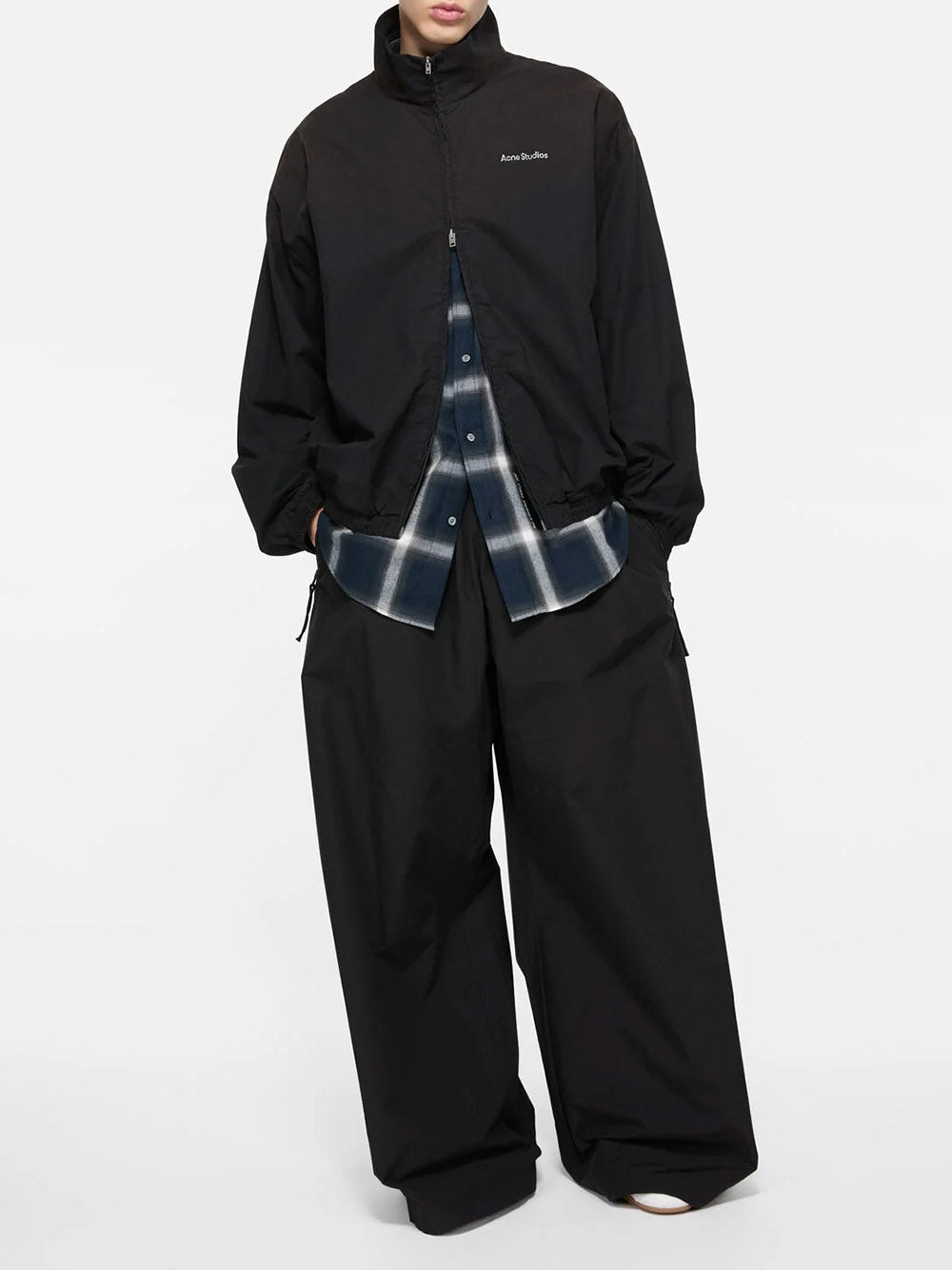 ACNE STUDIOS-Zip-up jacket with logo-B90863 900 – Dope